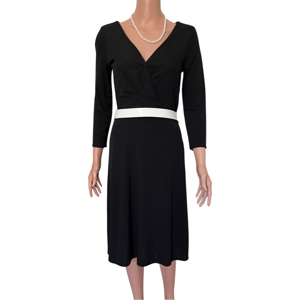Ann Taylor black fit and flare dress.